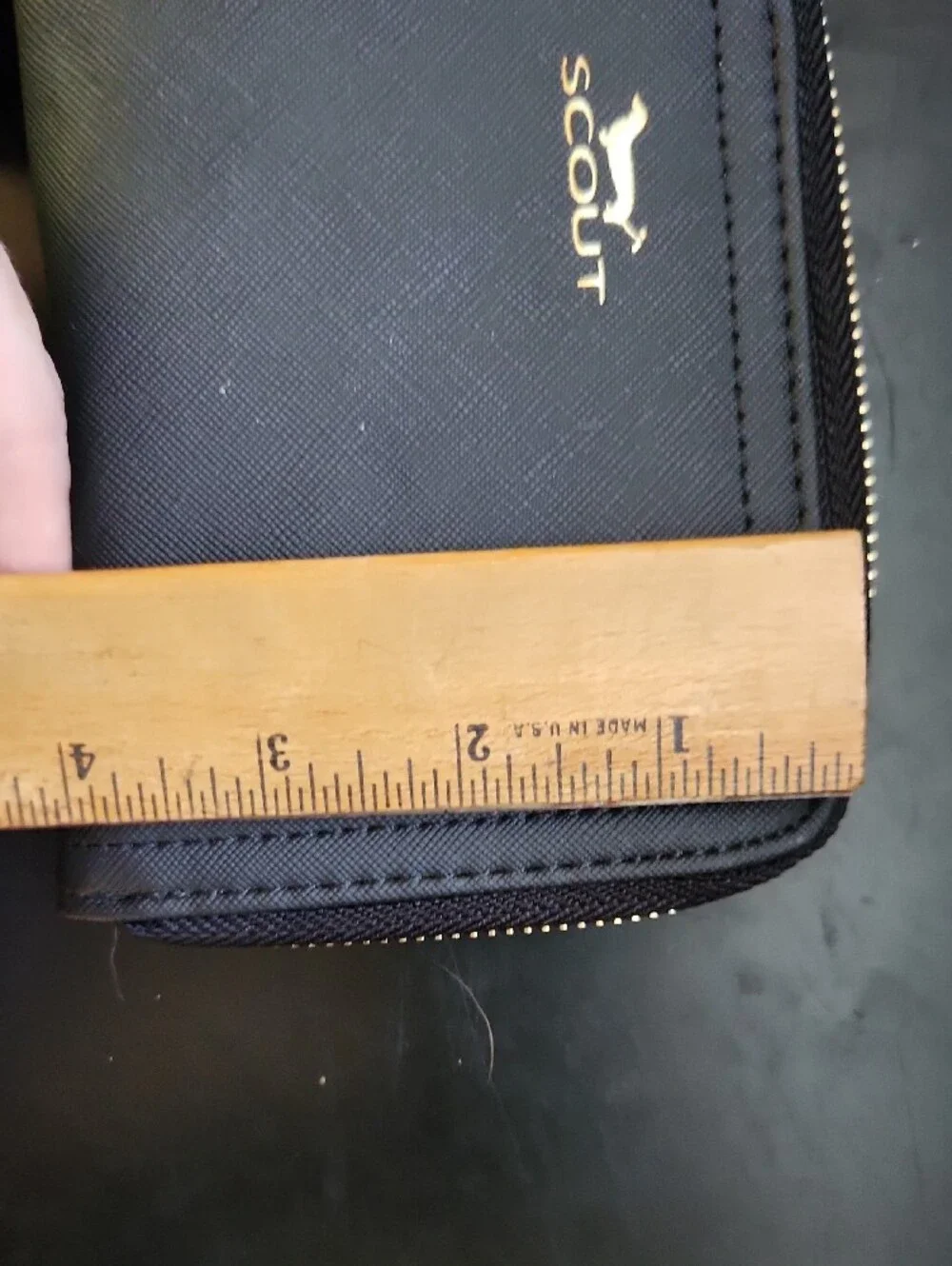 Scout Black Textured Zip-Around Wallet